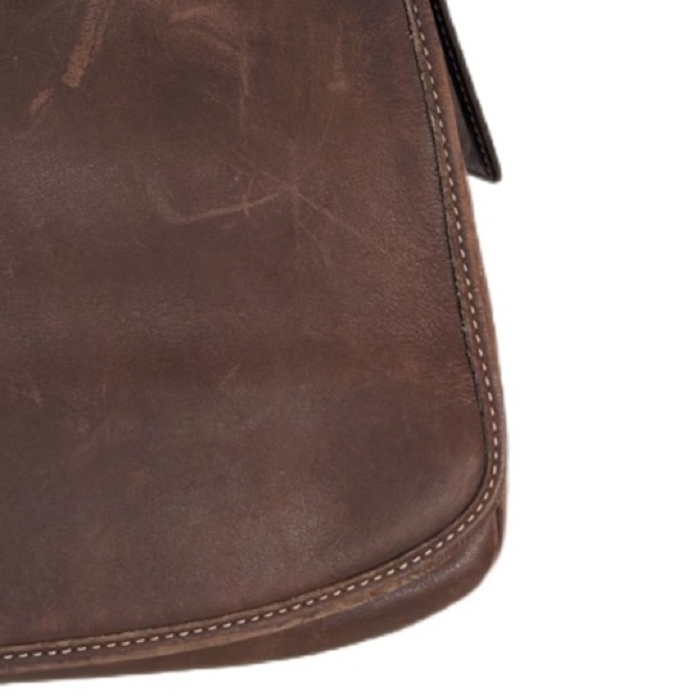 COACH ~ Leather Flap Crossbody Bag Monogrammed Interior Brass Hardware circa ‘02 - Picture 6 of 11